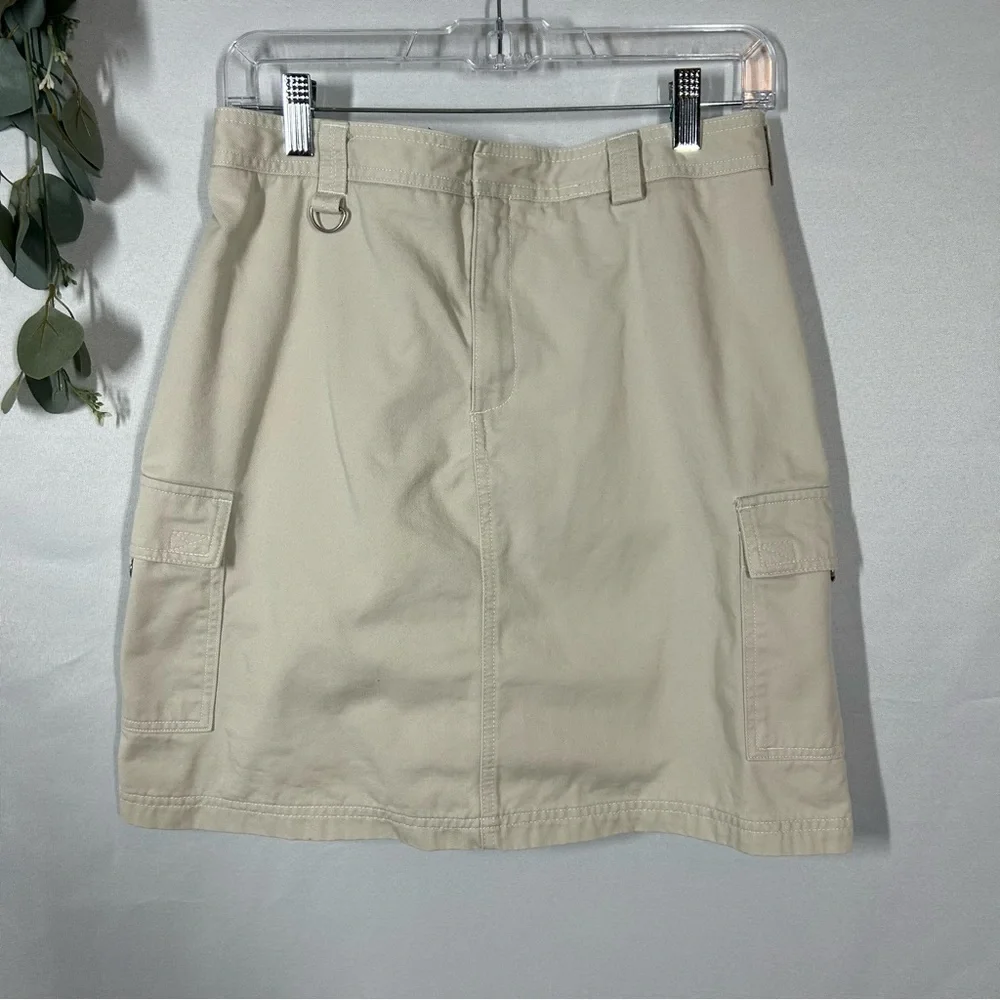 Dockers | 100% Cotton Mini Skirt Khaki Light Cream Y2K Preppy Women’s Size 8
